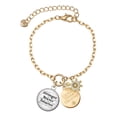 thumbnail image 1 of Delight Jewelry Silvertone Domed Stronger Braver Smarter Goldtone Discover Dream Explore Zoey Charm Bracelet, 6.5+2" Extender, 1 of 1