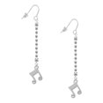 thumbnail image 1 of Delight Jewelry Silvertone Double Music Note - Silver-tone Long Sparkle Dangle French Earrings, 1 of 4
