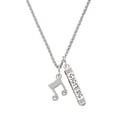 thumbnail image 1 of Delight Jewelry Silvertone Double Music Note Silvertone Sisters Best Friends Forever Bar Charm Necklace, 23", 1 of 4