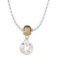 thumbnail image 1 of Delight Jewelry Silvertone Dove Disc Mia Monkey Charm Necklace, 1 of 4