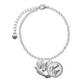 thumbnail image 1 of Delight Jewelry Silvertone Dove - Domed Thank You Charm Bracelet, 6"+2", 1 of 5