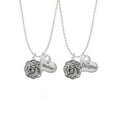 thumbnail image 1 of Delight Jewelry Silvertone Dragon and Phoenix Medallion Mother & Daughter Heart Necklaces (Set of 2), 19"+2", 1 of 4