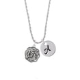 thumbnail image 1 of Delight Jewelry Silvertone Dragon and Phoenix Medallion Silvertone Script Initial Disc - A - Charm Necklace, 20"+3", 1 of 4