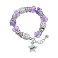 thumbnail image 1 of Delight Jewelry Silvertone Dream Star Purple Butterfly Bead Charm Bracelet, 7"+1" Extender, 1 of 1