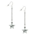 thumbnail image 1 of Delight Jewelry Silvertone Dream Star - Silver-tone Long Sparkle Dangle French Earrings, 1 of 4