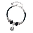 thumbnail image 1 of Delight Jewelry Silvertone Dream in Circle Godmother Celtic Knot Leather Bead Bracelet, 7"+2" Extender, 1 of 4