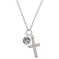 thumbnail image 1 of Delight Jewelry Silvertone Dream in Circle I Set You Apart Engraved Cross Zoey Necklace, 28", 1 of 4