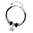 thumbnail image 1 of Delight Jewelry Silvertone Drum Mom Celtic Knot Leather Bead Bracelet, 7"+2" Extender, 1 of 4