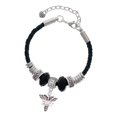 thumbnail image 1 of Delight Jewelry Silvertone EMT Caduceus - Wife Celtic Knot Leather Bead Bracelet, 7"+2" Extender, 1 of 4