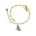 thumbnail image 1 of Delight Jewelry Silvertone Elephant Gold-tone Paw Infinity Link Chain Bracelet, 6"+2" Extender, 1 of 3