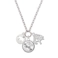 thumbnail image 1 of Delight Jewelry Silvertone Elephant Silhouette Let Things Go Fall Zoey Charm Necklace, 28", 1 of 4