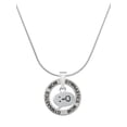 thumbnail image 1 of Delight Jewelry Silvertone Emoticon :-O - Surprise - Gymnastics Mom Ring Charm Necklace, 18", 1 of 4