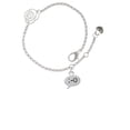 thumbnail image 1 of Delight Jewelry Silvertone Emoticon :-O - Surprise - Silver-tone Rose Link Chain Bracelet, 6.25"+1.75" Extender, 1 of 4