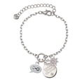 thumbnail image 1 of Delight Jewelry Silvertone Emoticon :-O - Surprise - Silvertone Discover Dream Explore Zoey Charm Bracelet, 6.5+2" Extender, 1 of 4
