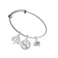 thumbnail image 1 of Delight Jewelry Silvertone Emoticon :-P - Cheeky - Silvertone Let Things Go Tree Charm Bangle Bracelet, 1 of 4