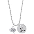 thumbnail image 1 of Delight Jewelry Silvertone Emoticon :-P - Cheeky - Silvertone Script Initial Disc - Z - Charm Necklace, 20"+3", 1 of 4