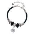 thumbnail image 1 of Delight Jewelry Silvertone Emoticon :-) - Smiling - Mom Celtic Knot Leather Bead Bracelet, 7"+2" Extender, 1 of 4