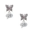 thumbnail image 1 of Delight Jewelry Silvertone Emoticon :- ) - Winking - Silvertone Antiqued Butterfly Post Earrings, 1 of 4