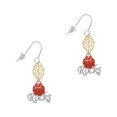 thumbnail image 1 of Delight Jewelry Silvertone Enamel Basketball ''Rocks'' Goldtone Leaf French Earrings, 1 of 4