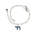 thumbnail image 1 of Delight Jewelry Silvertone Enamel Blue Chai Silver-tone Paw Infinity Link Chain Bracelet, 6"+2" Extender, 1 of 3