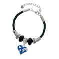 thumbnail image 1 of Delight Jewelry Silvertone Enamel Earth Heart Big Sister Celtic Knot Leather Bead Bracelet, 7"+2" Extender, 1 of 4