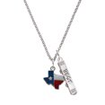 thumbnail image 1 of Delight Jewelry Silvertone Enamel Lone Star Texas Silvertone Best Friends Forever Bar Charm Necklace, 23", 1 of 4