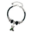 thumbnail image 1 of Delight Jewelry Silvertone Enamel Sitting Panda Daughter Celtic Knot Leather Bead Bracelet, 7"+2" Extender, 1 of 4