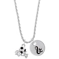 thumbnail image 1 of Delight Jewelry Silvertone Enamel Soccer ball ''Rocks'' Silvertone Script Initial Disc - & - Charm Necklace, 20"+3", 1 of 4
