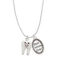 thumbnail image 1 of Delight Jewelry Silvertone Enamel Tooth Best Mom Ever Charm Necklace, 1 of 4