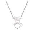 thumbnail image 1 of Delight Jewelry Silvertone Engagement Ring with Crystal Silvertone Dream Big Pendant Necklace, 25", 1 of 4