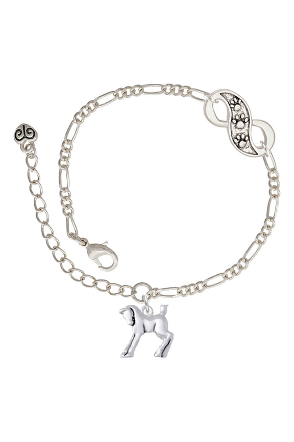 Silvertone Equestrian Horse Silver-tone Paw Infinity Link Chain Bracelet, 6"+2" Extender