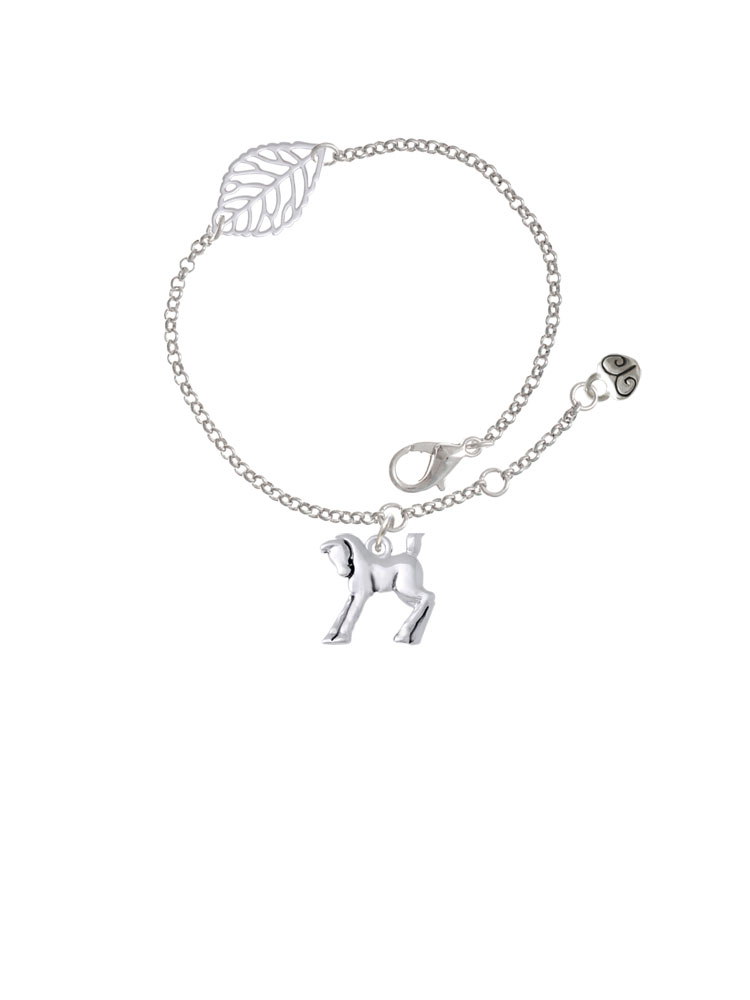 Delight Jewelry Silvertone Equestrian Horse - Silvertone Leaf Delicate Bracelet, 6.25+1.75"