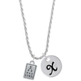 thumbnail image 1 of Delight Jewelry Silvertone Eye Chart Silvertone Script Initial Disc - X - Charm Necklace, 20"+3", 1 of 1