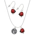 thumbnail image 1 of Delight Jewelry Silvertone Faith in Circle Red Lucky Ladybug Necklace and Dangle Earrings Set, 1 of 6