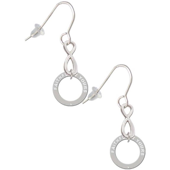 Delight Jewelry Silvertone Faithfully Yours Eternity Ring Silver tone Infinity French Earrings