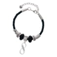 thumbnail image 1 of Delight Jewelry Silvertone Family Infinity Sign Wife Celtic Knot Leather Bead Bracelet, 7"+2" Extender, 1 of 4
