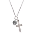 thumbnail image 1 of Delight Jewelry Silvertone Feather Spinner I Set You Apart Engraved Cross Zoey Necklace, 28", 1 of 4