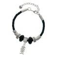 thumbnail image 1 of Delight Jewelry Silvertone Fish Bones Wife Celtic Knot Leather Bead Bracelet, 7"+2" Extender, 1 of 4