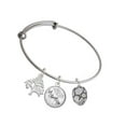 thumbnail image 1 of Delight Jewelry Silvertone Flat Pebbles Spinner Silvertone Let Things Go Tree Charm Bangle Bracelet, 1 of 4