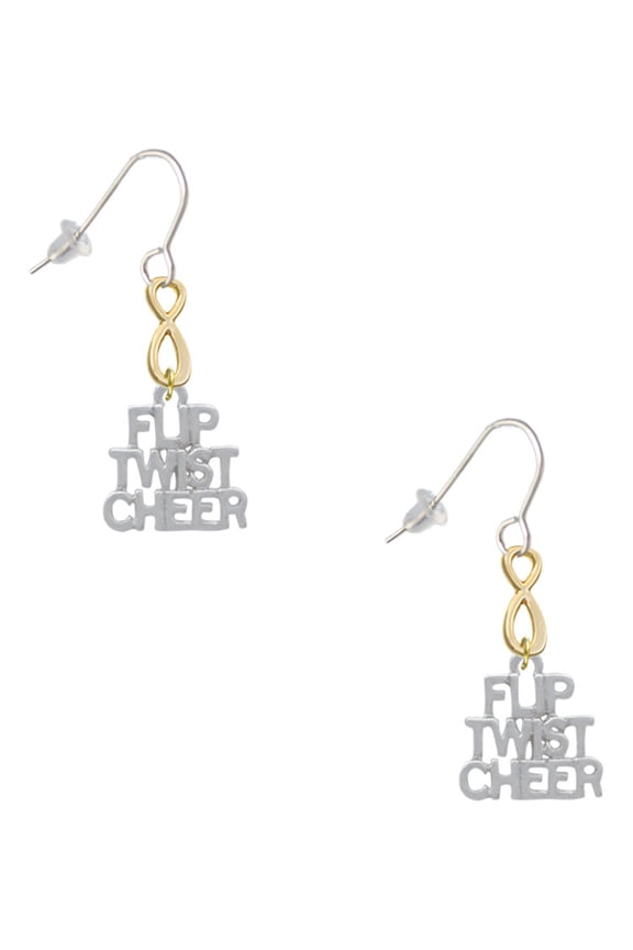 Silvertone Flip Twist Cheer Gold Tone Infinity French Earrings