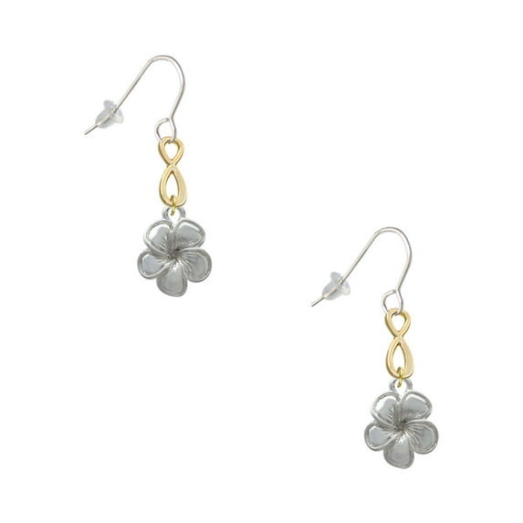 Delight Jewelry Silvertone Flower Gold Tone Infinity French Earrings