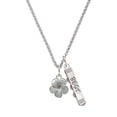 thumbnail image 1 of Delight Jewelry Silvertone Flower Silvertone Best Friends Forever Bar Charm Necklace, 23", 1 of 4