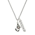 thumbnail image 1 of Delight Jewelry Silvertone Flower with AB Crystal Silvertone Be Strong and Courageous Bar Charm Necklace, 23", 1 of 4