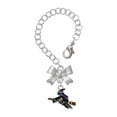 thumbnail image 1 of Delight Jewelry Silvertone Flying Witch - Silvertone Bow Charm Accessory for Tumblers and Thermal Cups, 1 of 4