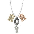 thumbnail image 1 of Delight Jewelry Silvertone Foot Multi-Colored Crystal Mom Charm Necklace, 1 of 5