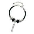 thumbnail image 1 of Delight Jewelry Silvertone Forever Bar Grandmother Celtic Knot Leather Bead Bracelet, 7"+2" Extender, 1 of 4