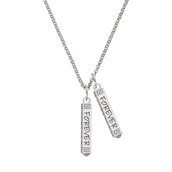 Delight Jewelry Silvertone Forever Bar Silvertone Forever Bar Charm Necklace, 23"
