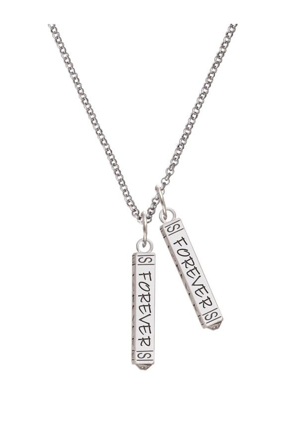 Silvertone Forever Bar Silvertone Forever Bar Charm Necklace, 23"