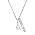 thumbnail image 1 of Delight Jewelry Silvertone Fork Knife and Spoon Silvertone Live the Life You Have Imagined Bar Charm Necklace, 23", 1 of 4