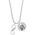 thumbnail image 1 of Delight Jewelry Silvertone Friends Infinity Sign Silvertone Script Initial Disc - B - Charm Necklace, 20"+3", 1 of 4